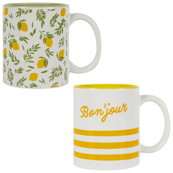 Home Deco Factory Mug Bain De Soleil 300 Ml Estampado Limones Bon'jour