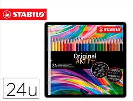 Stabilo Lápices de Colores Acuarelables Arty Original Estuche Metálico 24 Colores Surtidos