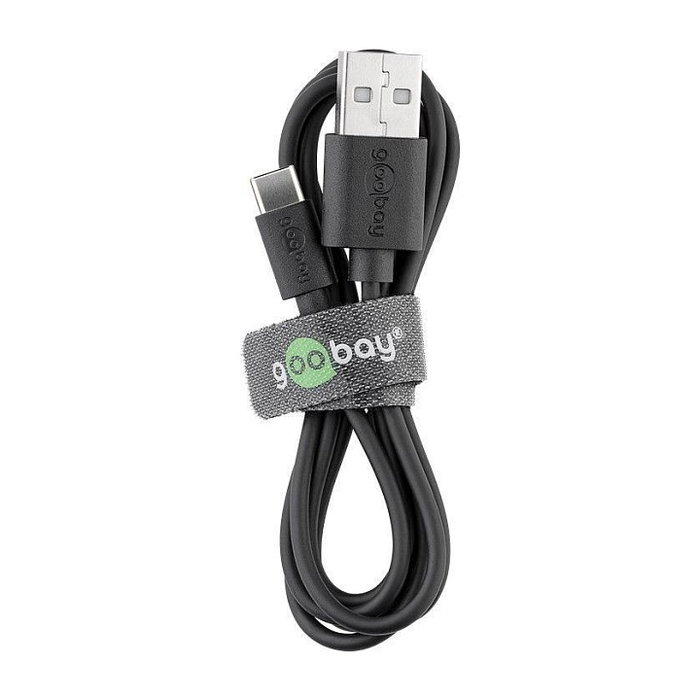 Goobay 45735 Cable USB 2.0 de 1 m, USB-A Macho a USB-C Macho para Datos y Carga, 480 Mbps, Negro