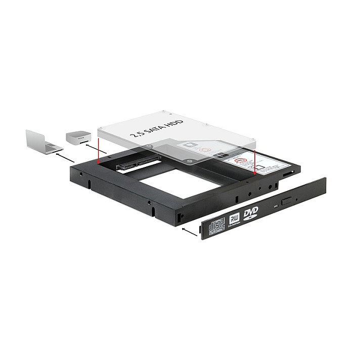 DeLOCK 61993 Marco de instalación slim SATA 5,25 pulg. para HDD SATA 2,5 pulg. DeLOCK 61993 Marco de instalación slim SATA 5,25 pulg. para HDD SATA 2,5 pulg.