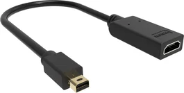 Vision TC-MDPHDMI/BL Adaptador de Cable de Video Mini DisplayPort Macho a HDMI Tipo A Hembra Estándar - Negro