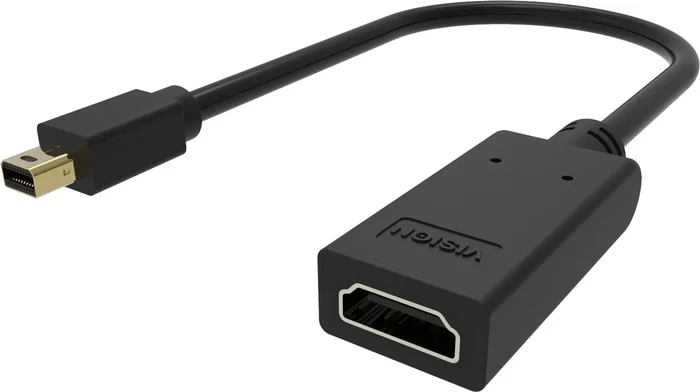 Vision TC-MDPHDMI/BL Adaptador de Cable de Video Mini DisplayPort Macho a HDMI Tipo A Hembra Estándar - Negro