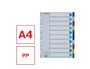 Esselte Separadores DIN A4 Polipropileno 1-10 Multitaladro con Cartulina Índice Color
