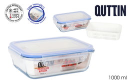 Quttin Fiambrera Rectangular Hermética de 1L con Escurridor