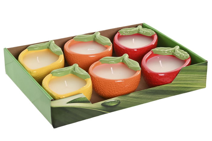 DKD Home Decor Vela Terracota Surtido de Frutas 95 g
