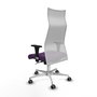 PIQUERAS Y CRESPO Sillón Albacete Morado y Blanco con Mecanismo Sincro y Base de Aluminio