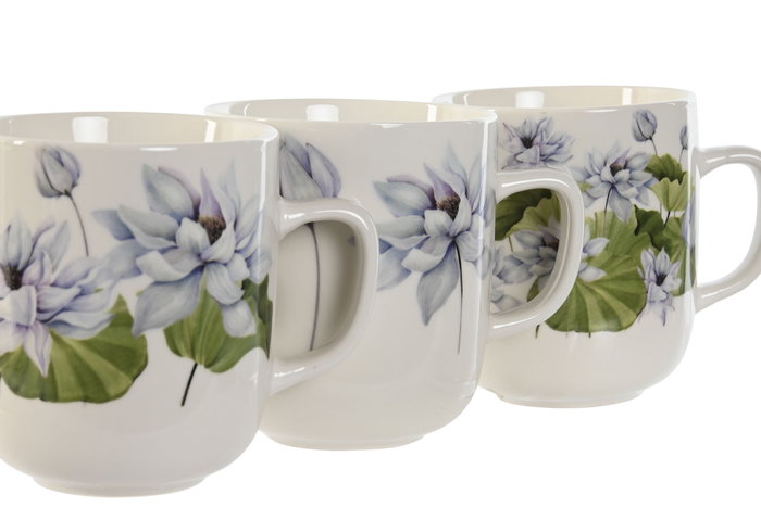 DKD Home Decor Tazas de Porcelana Surtidas 380ml (Pack de 6)
