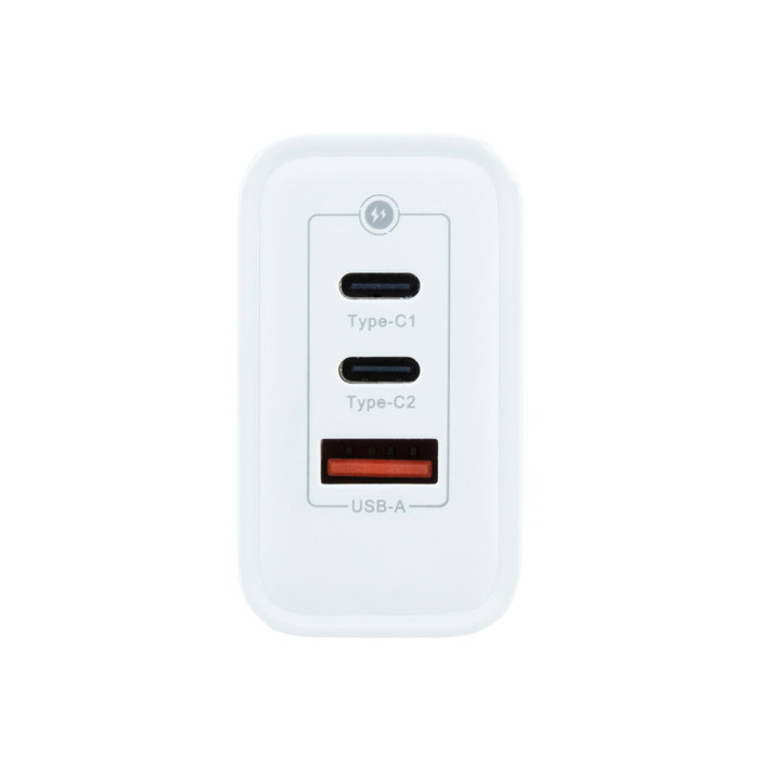 Coolbox Cargador GaN 65W 2xUSB-C + USB-A Blanco