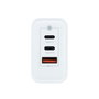Coolbox Cargador GaN 65W 2xUSB-C + USB-A Blanco