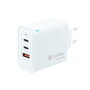 Coolbox Cargador GaN 65W 2xUSB-C + USB-A Blanco