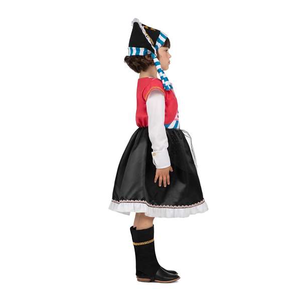 My Other Me Disfraz Pirata Gorro, Vestido con Corpiño, Chaleco y Cinturón, y Cubrebotas Talla 7-9 Años