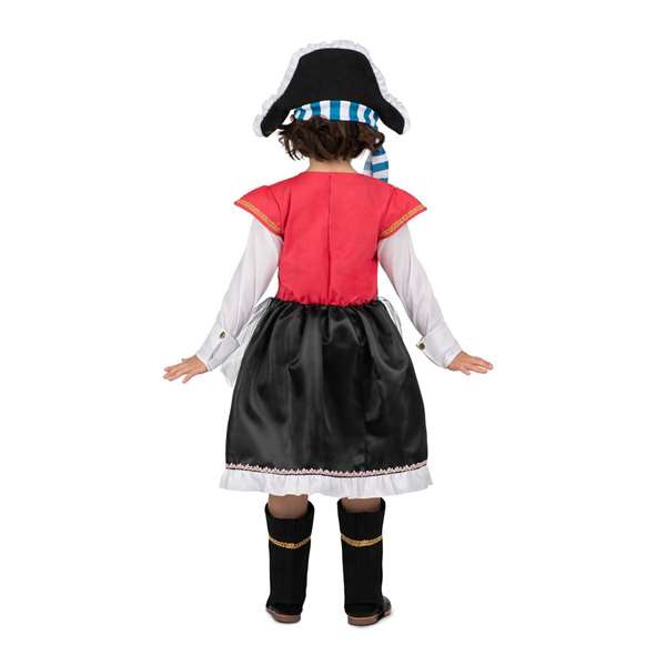 My Other Me Disfraz Pirata Gorro, Vestido con Corpiño, Chaleco y Cinturón, y Cubrebotas Talla 7-9 Años