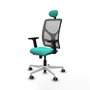 PIQUERAS Y CRESPO Silla de oficina Motilla con mecanismo Sincro/Traslack, Turquesa y Gris