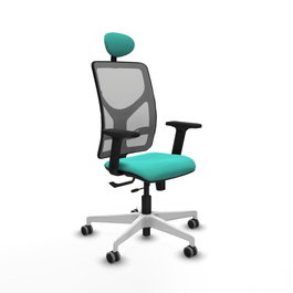 PIQUERAS Y CRESPO Silla de oficina Motilla con mecanismo Sincro/Traslack, Turquesa y Gris