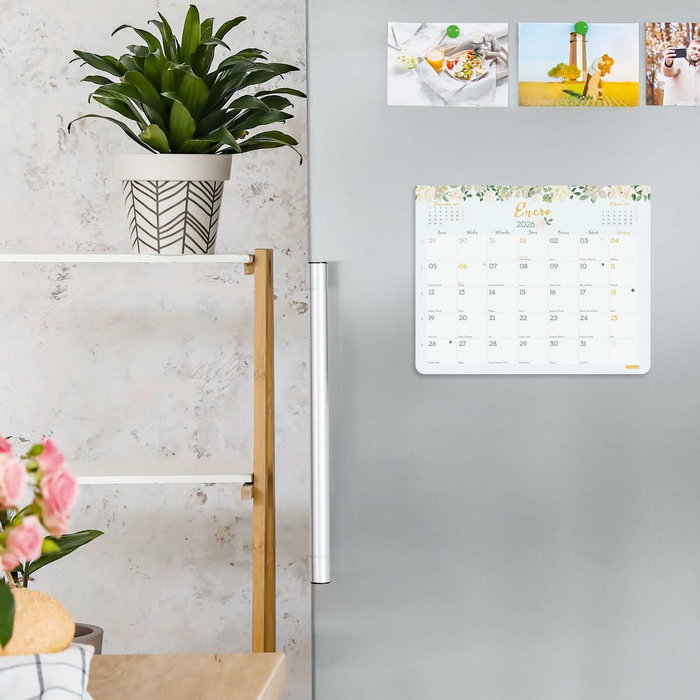 FINOCAM Calendario 2026 de Pared con Imán y Espacio para Escribir