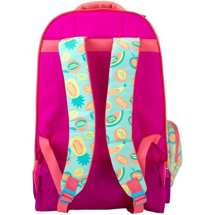 Milan mochila c/ruedas 6 cremalleras 25l serie especial frutikis verde/naranja Milan mochila c/ruedas 6 cremalleras 25l serie especial frutikis verde/naranja