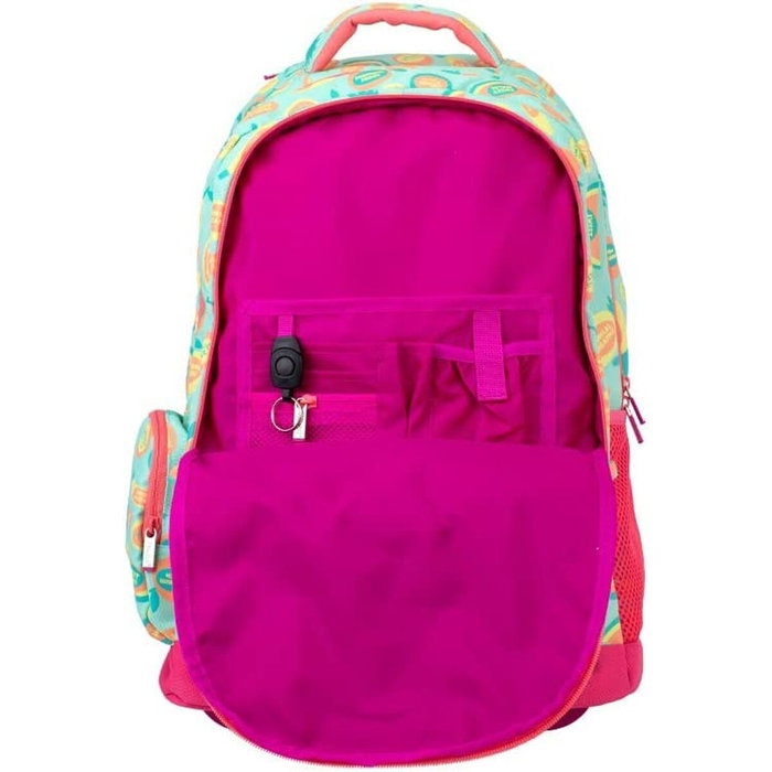 Milan mochila c/ruedas 6 cremalleras 25l serie especial frutikis verde/naranja Milan mochila c/ruedas 6 cremalleras 25l serie especial frutikis verde/naranja