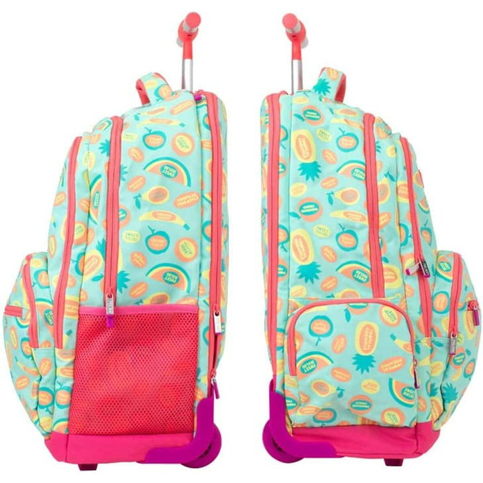 Milan mochila c/ruedas 6 cremalleras 25l serie especial frutikis verde/naranja Milan mochila c/ruedas 6 cremalleras 25l serie especial frutikis verde/naranja