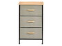 GIFTDECOR Mueble de 3 cajones Gris-Madera-Negro