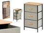 GIFTDECOR Mueble de 3 cajones Gris-Madera-Negro