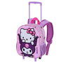 Sanrio Hello Kitty Mochila Pequeña Infantil con Ruedas 3D Relieve Frontal, Asa Telescópica, 7L y 2 Bolsillos Malla Rosa