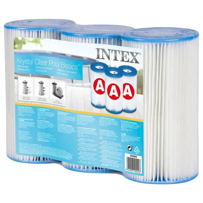Intex Lote 3 Cartuchos de Filtro A Fibra Dacron para Depuradora 2 m³/h - 5.7 m³/h