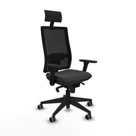 PIQUERAS Y CRESPO Silla de oficina Horna con mecanismo Sincro, Gris oscuro y Negro