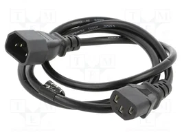 SAVIO Cable de alimentación H03VV-F 3x0,75mm2 IEC C13 hembra a IEC C14 macho