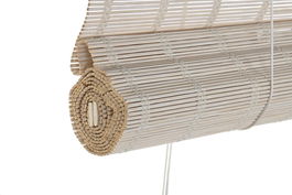 DKD Home Decor Estor Blanco Bambú y Poliéster Enrollable 2 x 175 x 60 cm