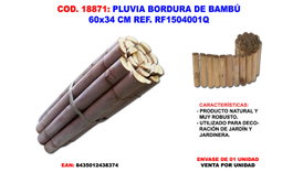 PLUVIA Bordura de Bambú Rollo de 60 cm x 34 cm Alto