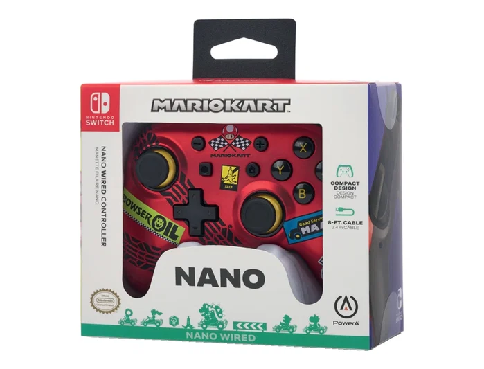 PowerA Mando con Cable Nano para Nintendo Switch Mario Kart Racer Red