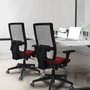 PIQUERAS Y CRESPO Silla de oficina Horna con Mecanismo Sincro, Gris y Blanco