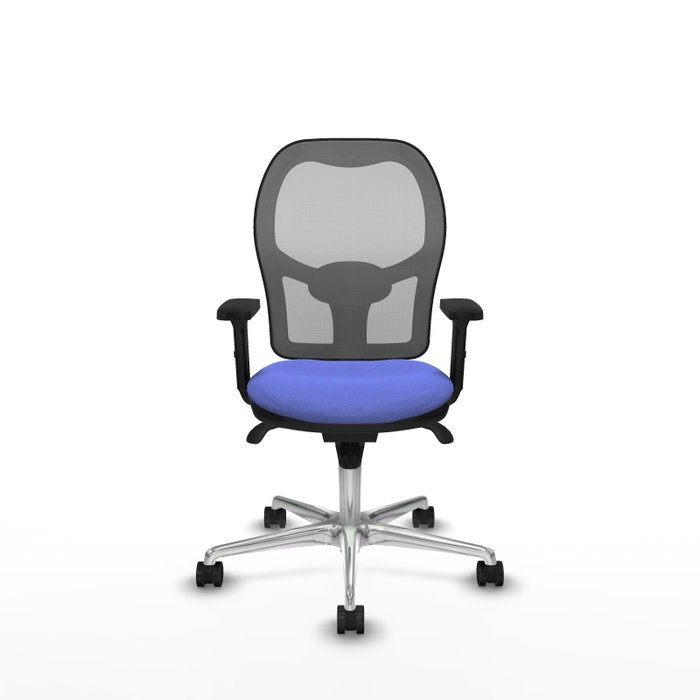 PIQUERAS Y CRESPO Silla de oficina Jorquera con mecanismo Sincro, tela azul claro y malla gris PIQUERAS Y CRESPO Silla de oficina Jorquera con mecanismo Sincro, tela azul claro y malla gris