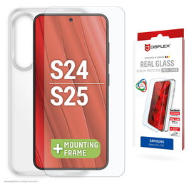Displex Protector de Pantalla Vidrio Templado 10H + Funda para Samsung Galaxy S24 / Galaxy S25 (Ref. 01908) - Transparente, 1 Pieza