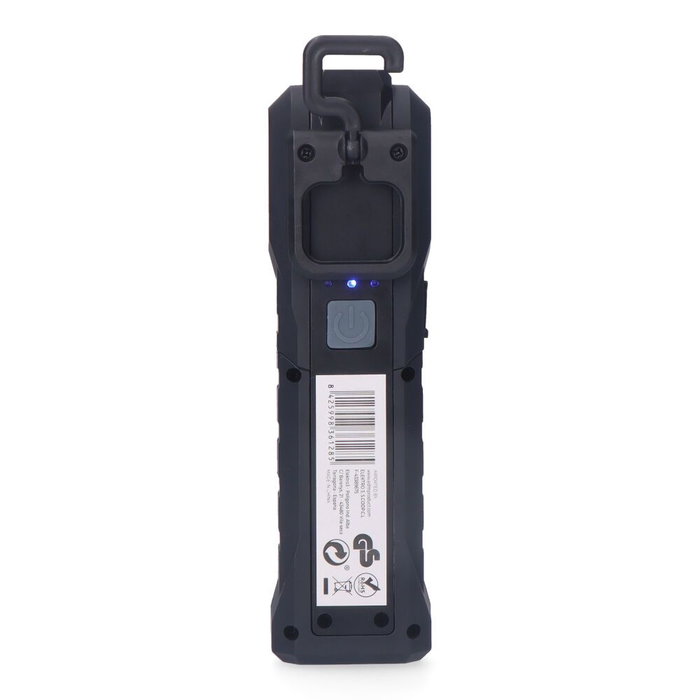 Edm Linterna de Trabajo LED COB Recargable 5W 200lm + 200lm + Spot 50lm con Base Imantada y Gancho, USB Tipo C