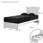 Hanah Home Somier individual 90 - Shiny White Blanco Brillante 95x100x205cm para Colchón 90x200cm