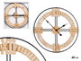 Giftdecor Reloj de Pared Minutero 60x60x5cm Metal Madera MDF Negro (Set de 4)