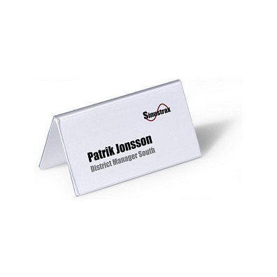 Durable 805119 Placas de identificación de mesa 52x100mm Transparente Durable 805119 Placas de identificación de mesa 52x100mm Transparente