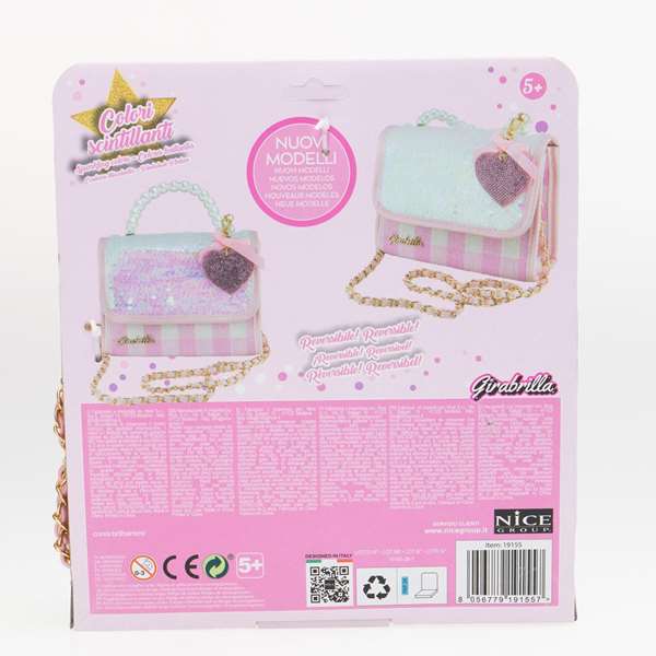 Girabrilla Gio Gio - Bolso reversible de tela con lentejuelas para juegos de mesa y rol, color surtido (16x13x6,5 cm)