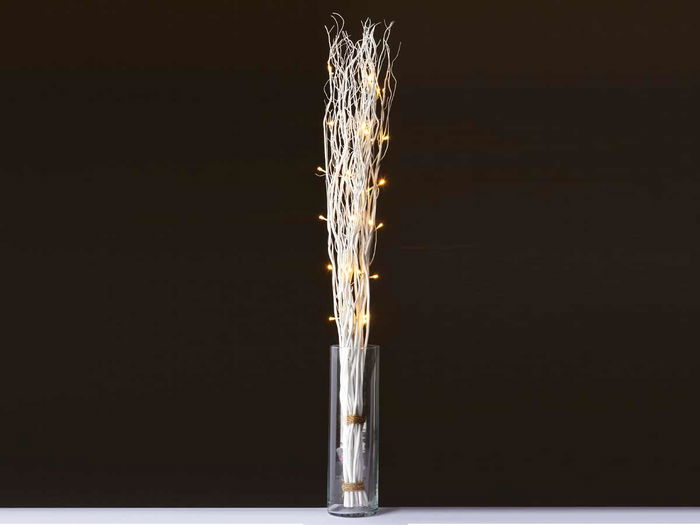 Giftdecor Ramillete Varas Blanco 30 Leds 120 cm (Set de 8)