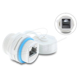 DeLOCK 87156 Conector RJ45 Cat.6A con rosca M23.5 x 1,5 mm e IP68 Blanco