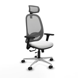 PIQUERAS Y CRESPO Silla de oficina Cilanco con mecanismo Sincro/Traslack Blanco/Gris