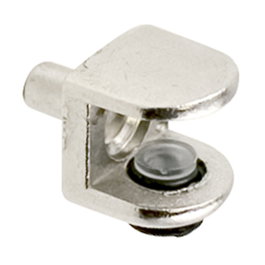 HERRAJES ALK Soporte Estante Cristal Filo D5 Níquel Regulable para Cristal de 5 a 8mm con Espiga para Taladro Ø5mm