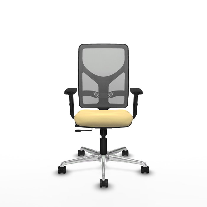 PIQUERAS Y CRESPO Silla de oficina Motilla con mecanismo Sincro/Traslack, Crema y Gris