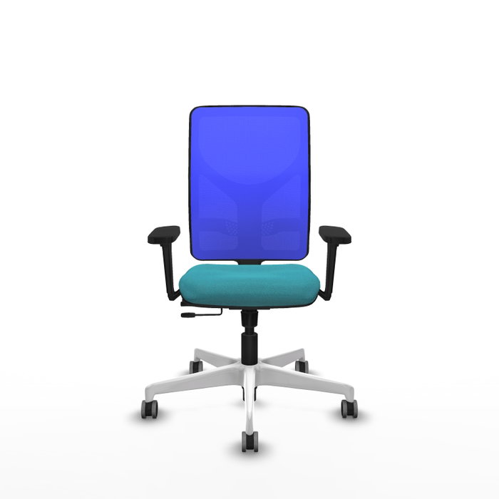 PIQUERAS Y CRESPO Silla de oficina Motilla con mecanismo Sincro/Traslack, Turquesa y Azul