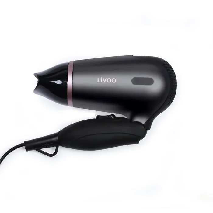Livoo DOS175 Secador de pelo de viaje, 2 velocidades, bi-voltaje 120/230V, mango ergonómico plegable con concentrador de aire
