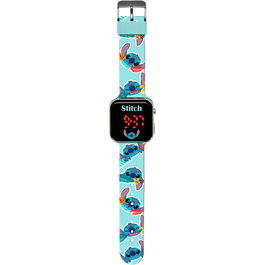 Kids Licensing Reloj LED Stitch L4039 Infantil con Hora y Fecha para Niños +3 años
