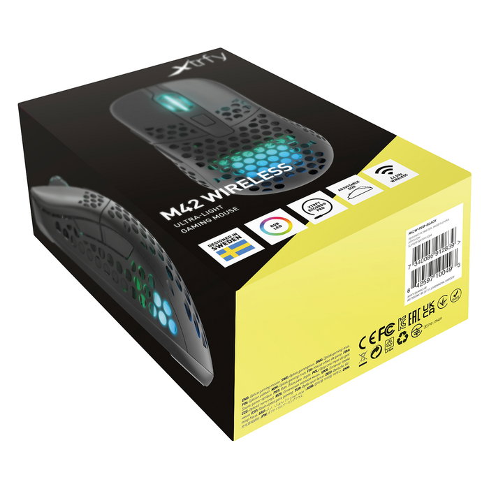 Cherry XTRFY M42 Ratón Óptico Inalámbrico Negro para Juego 19000 DPI Ambidextro