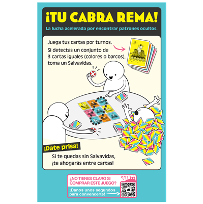Exploding Kittens Juego de Mesa ¡Tu Cabra Rema! EKIRYG01ES - Juego de Cartas Familiar, Español, 2-6 Jugadores, a Partir de 7 Años