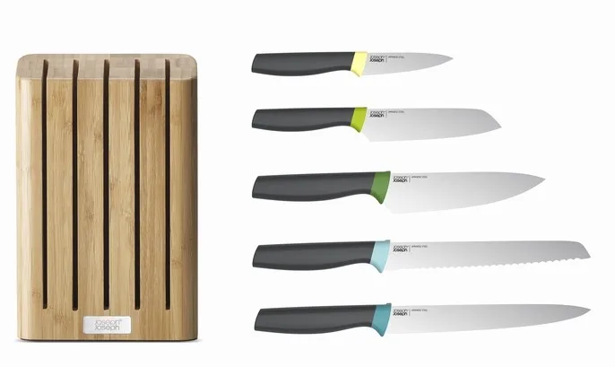 Joseph Joseph Elevate Bamboo Set de 5 cuchillos con bloque de bambú de color marrón skus: B1GQ2Z777R